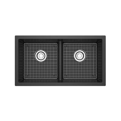 Riobel FAUM3318LDWH - Fonsa™ 33" Double Bowl Undermount Quartz Kitchen Sink