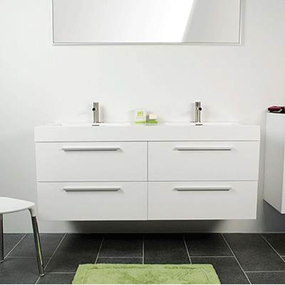Rubi RTOL138KBL - Lacquered Basin/Cabinet Set White