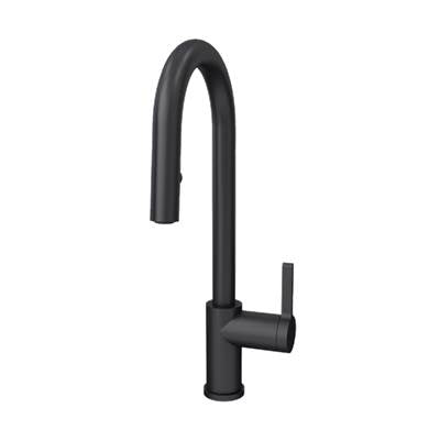 Rubi RLO91D2EUBK - Loft Kitchen Faucet Round Body ''U'' Spout 2 Jets Hand Spray Matte Black