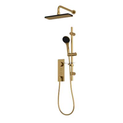 Rubi RON856OR - On 1/2'' Therm. Set Xon69E Rect. Shower Head Gold