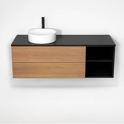 Rubi RHS1400LK01MBK-NO - Haus Cabinet/Laminate Top/Without Legs Set Mbk+No