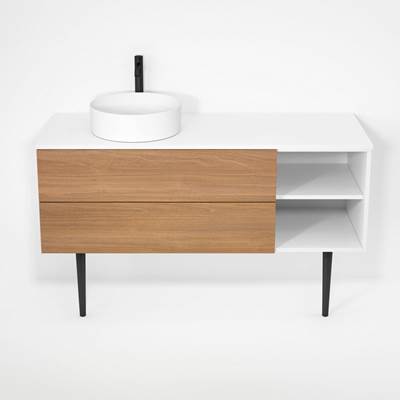 Rubi RHS1400LKV01MBL-NO - Haus Cabinet/Laminate Top/Cone Legs Set Mbl+No