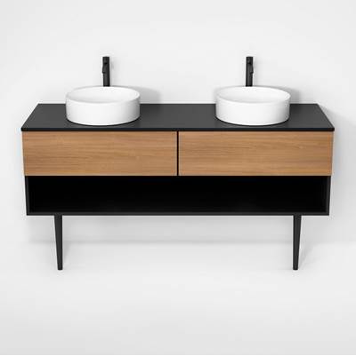 Rubi RHS1600DKV01MBK-NO - Haus Cabinet/Laminate Top/Cone Legs Set Mbk+No