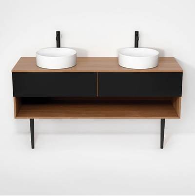 Rubi RHS1600DKV01NO-MBK - Haus Cabinet/Laminate Top/Cone Legs Set No+Mbk