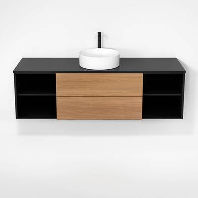 Rubi RHS1600K01MBK-NO - Haus Cabinet/Laminate Top/Without Legs Set Mbk+No