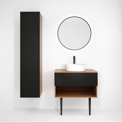 Rubi RHS380LNO-MBK - Haus Reversible Linen Cabinet No+Mbk