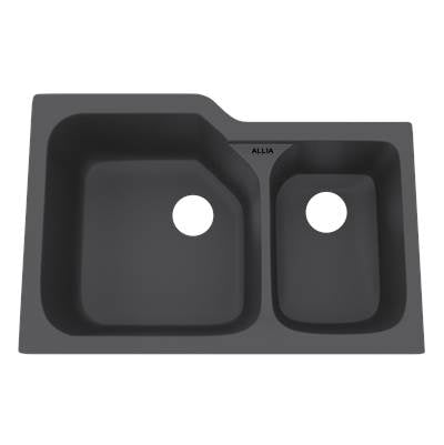 Rohl 6337-04 - Alliae 33'' Fireclay 2 Bowl Undermount Kitchen Sink