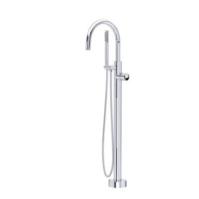 Rohl TEC06HF1IWAPC - Eclissi™ Single Hole Floor Mount Tub Filler Trim With C-Spout