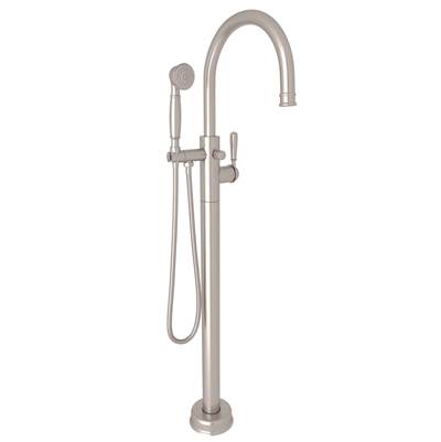 Rohl TTD06HF1LMSTN - Traditional Single Hole Floor Mount Tub Filler Trim