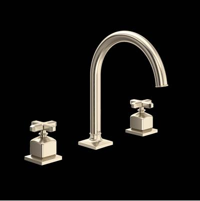 Rohl AP08D3XMSTN - Apothecary™ Widespread Lavatory Faucet With C-Spout