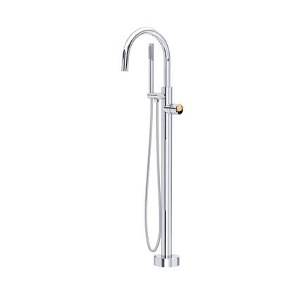Rohl TEC06HF1IWPCG - Eclissi™ Single Hole Floor Mount Tub Filler Trim With C-Spout