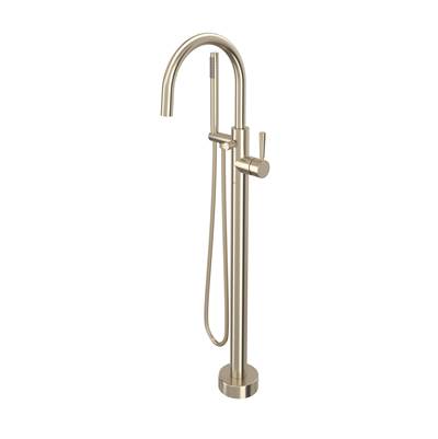 Rohl TMB06HF1LMSTN - Knurled Single Hole Floor Mount Tub Filler Trim