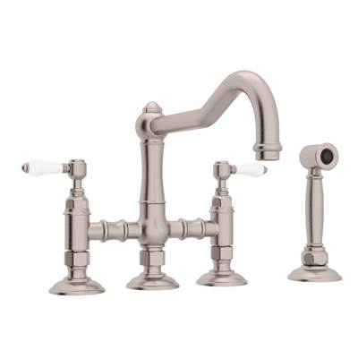 Rohl A1458LPWSSTN-2 - Acqui® Bridge Kitchen Faucet With Side Spray