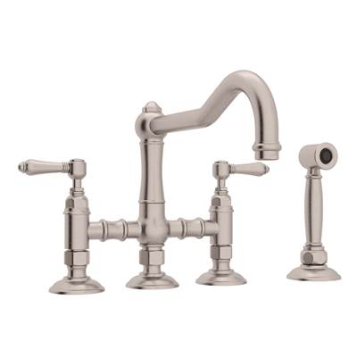 Rohl A1458LMWSSTN-2 - Acqui® Bridge Kitchen Faucet With Side Spray