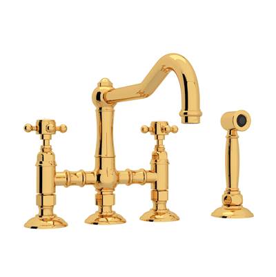 Rohl A1458XMWSIB-2 - Acqui® Bridge Kitchen Faucet With Side Spray