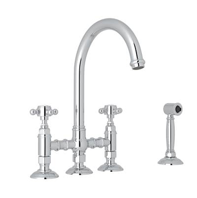 Rohl A1461XMWSAPC-2 - Acqui® Bridge Kitchen Faucet With Side Spray
