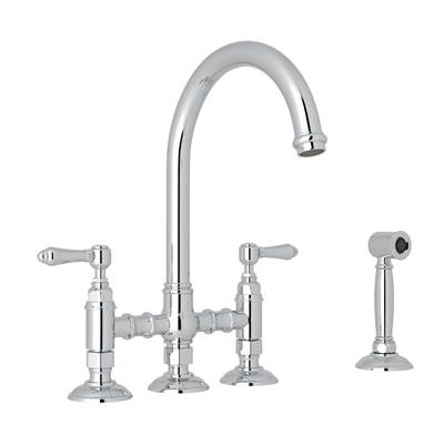 Rohl A1461LMWSAPC-2 - Acqui® Bridge Kitchen Faucet With Side Spray