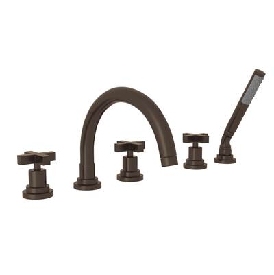 Rohl A2214XMTCB - Lombardia® 5-Hole Deck Mount Tub Filler With C-Spout