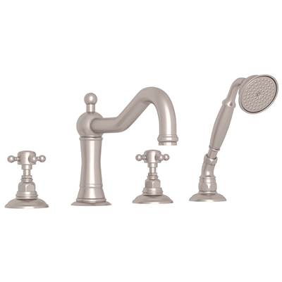 Rohl A1404XMSTN - Acqui® 4-Hole Deck Mount Tub Filler