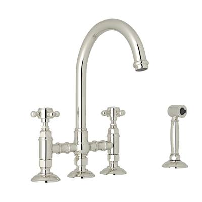 Rohl A1461XMWSPN-2 - Acqui® Bridge Kitchen Faucet With Side Spray