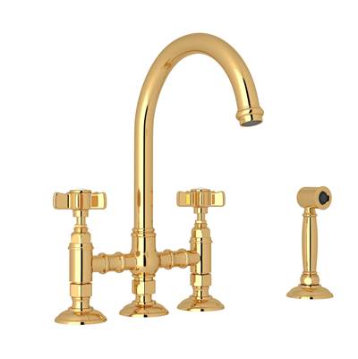 Rohl A1461XWSIB-2 - Acqui® Bridge Kitchen Faucet With Side Spray