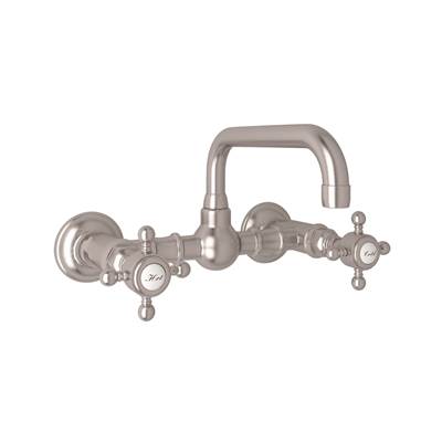 Rohl A1423XMSTN-2 - Acqui® Wall Mount Bridge Lavatory Faucet With U-Spout