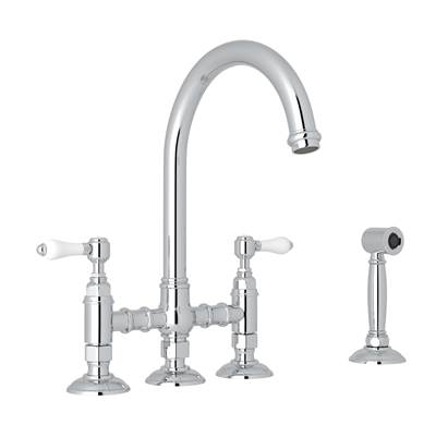 Rohl A1461LPWSAPC-2 - Acqui® Bridge Kitchen Faucet With Side Spray