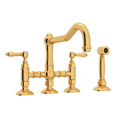 Rohl A1458LMWSIB-2 - Acqui® Bridge Kitchen Faucet With Side Spray
