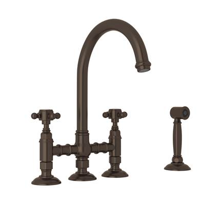 Rohl A1461XMWSTCB-2 - Acqui® Bridge Kitchen Faucet With Side Spray