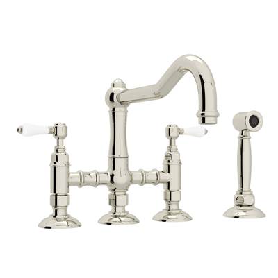 Rohl A1458LPWSPN-2 - Acqui® Bridge Kitchen Faucet With Side Spray