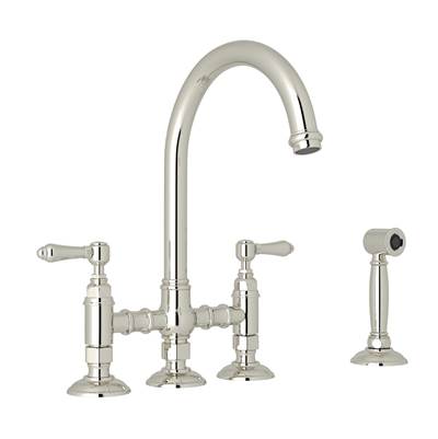 Rohl A1461LMWSPN-2 - Acqui® Bridge Kitchen Faucet With Side Spray