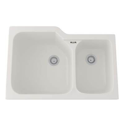 Rohl 6337-68 - Allia™ 33" Fireclay 2 Bowl Undermount Kitchen Sink