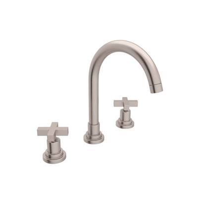 Rohl A2208XMSTN-2 - Lombardia® Widespread Lavatory Faucet With C-Spout