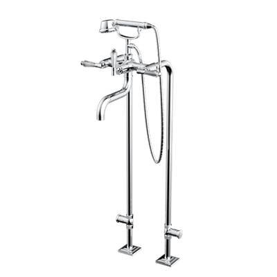 Santec 7052DC10 - Floor Mount Tub Filler With Hand Shower And Shut-Off Valves (Pair)