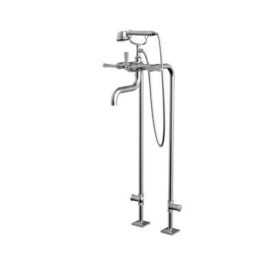 Santec 7052ED90 - Floor Mount Tub Filler With Hand Shower And Shut-Off Valves (Pair)