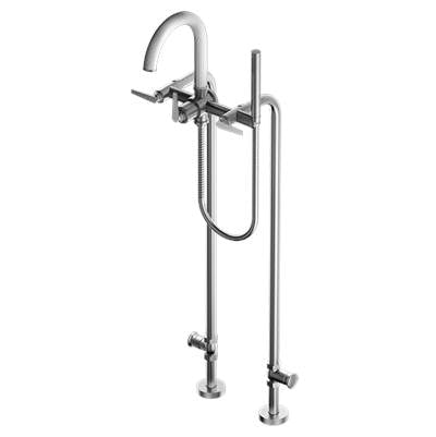 Santec 7053HO75 - Floor Mount Tub Filler With Hand Shower And Shut-Off Valves (Pair)