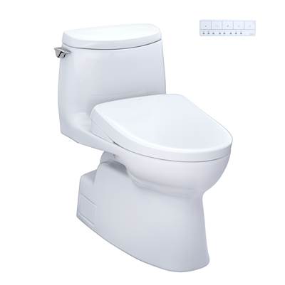 Toto MW6144726CUFGA#01 - WASHLET+ Carlyle II 1G One-Piece Elongated 1.0 GPF Toilet with Auto Flush WASHLET+ S7 Contemporary Bidet Seat, Cotton White