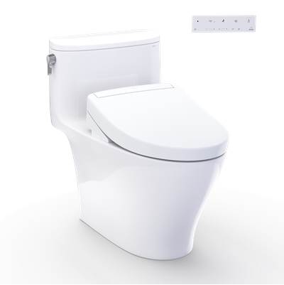 Toto MW6423446CEFG#01 - WASHLET+ Nexus One-Piece Elongated 1.28 GPF Toilet and WASHLET S5 Bidet Seat, Cotton White