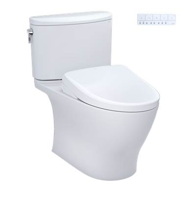Toto MW4424736CEFG#01 - WASHLET+ Nexus Two-Piece Elongated 1.28 GPF Toilet with S7A Contemporary Bidet Seat, Cotton White