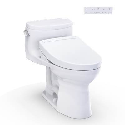 Toto MW6343446CEFG#01 - WASHLET+ Supreme II One-Piece Elongated 1.28 GPF Toilet and WASHLET+ S5 Bidet Seat, Cotton White