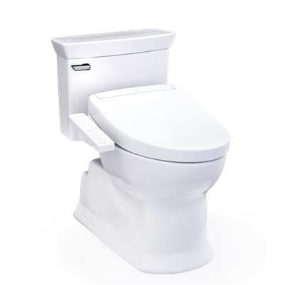 Toto MW9643346CEFG#01 - WASHLET+ Soir1/2e Elongated 1.28 GPF Universal Height Toilet with S2 Bidet Seat, Cotton White