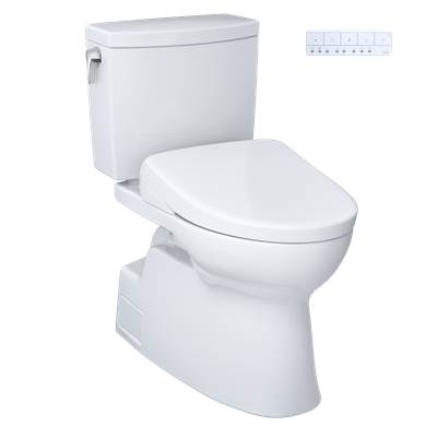 Toto MW4744736CUFGA#01 - WASHLET+ Vespin II 1G Two-Piece Elongated 1.0 GPF Toilet with Auto Flush WASHLET+ S7A Contemporary Bidet Seat, Cotton White