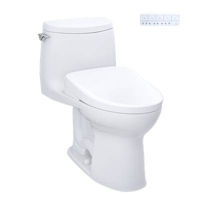 Toto MW6044736CUFG#01 - WASHLET+ UltraMax II 1G One-Piece Elongated 1.0 GPF Toilet and WASHLET+ S7A Contemporary Bidet Seat, Cotton White