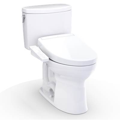 Toto MW4543346CUFG#01 - WASHLET+ Drake II 1G Two-Piece Elongated 1.0 GPF Toilet and WASHLET+ S2 Bidet Seat, Cotton White