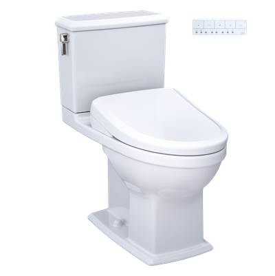 Toto MW4944734CEMFGA#01 - WASHLET+ Connelly Two-Piece Elongated Dual Flush 1.28 and 0.9 GPF Toilet, Classic WASHLET S7A Bidet Seat with Auto Flush and Auto Open/Close Lid, Cotton White
