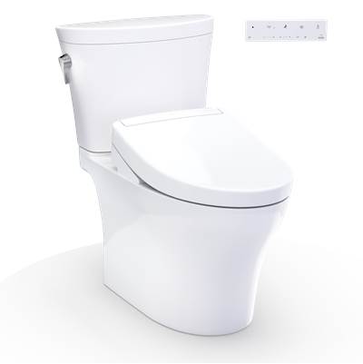 Toto MW4483446CEMFGN#01 - WASHLET+ Aquia IV Arc Two-Piece Elongated Dual Flush 1.28 and 0.9 GPF Toilet with S5 Bidet Seat, Cotton White