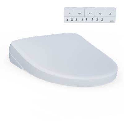Toto SW4726AT40#01 - WASHLET+ S7 Electronic Bidet Toilet Seat with EWATER+ Bowl and Wand Cleaning and Contemporary Lid, Elongated, Cotton White