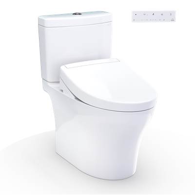 Toto MW4463446CEMGN#01 - WASHLET+ Aquia IV Two-Piece Elongated Dual Flush 1.28 and 0.9 GPF Toilet and WASHLET S5 Bidet Seat, Cotton White