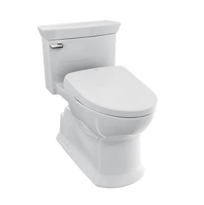 Toto MW9644726CEFGA#01 - WASHLET+ Soir1/2e Elongated 1.28 GPF Universal Height Toilet with Auto Flush S7 Bidet Seat, Contemporary Lid, Cotton White