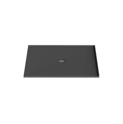 StoneTouch STSBCO4836R2BK - Waterproof 48X36 Shower Base - 2 Side Flange Right - Centered Drain